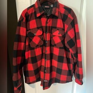 Men’s Dickies Buffalo Plaid Red and Black Flannel SZ XL